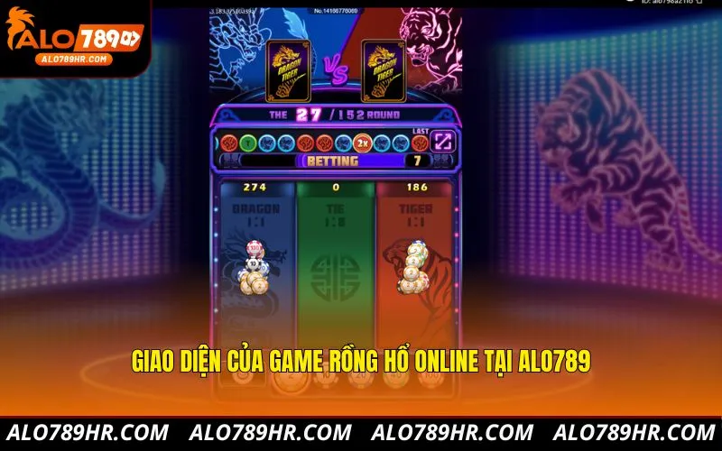 Giao diện của game Rồng Hổ Online tại ALO789